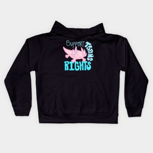 Trans Rights Axolotl Back print Kids Hoodie